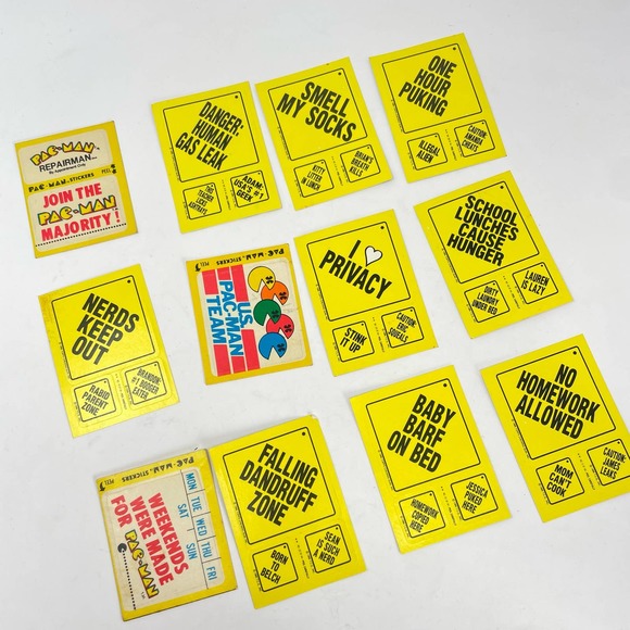 Topps 1986 Chewing Gum Pac Man Stickers Vintage lot of 12 - Picture 1 of 13